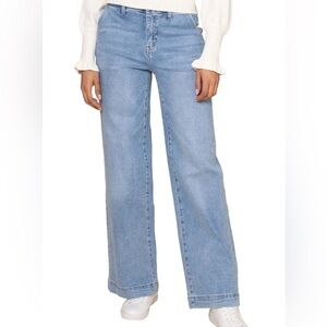 Mica Denim High Rise Wide Leg Jeans with slant pocket Size: 26